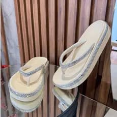 Sandalia Feminina Strass Brilhante Macia Casual