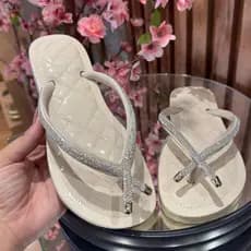 Sandalia Chinelo Feminino Safira Brilhante Rasteira Casul