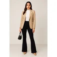 Calça Flare Feminina Legging Cintura Alta Preta Confortável Academia Look Casual Estilosa Moda Fitness