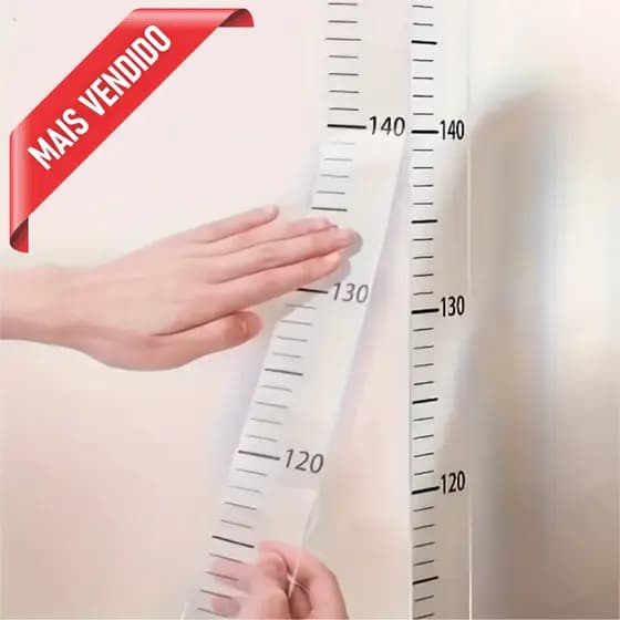 Adesivo Parede Régua De Crescimento 2,0 Metros Transparente ou branco