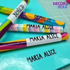 150 Etiquetas para Material Escolar Personalizadas | Adesivo Branco ou Transparente
