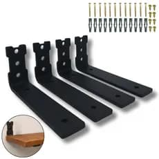Kit 4 Suportes Para Prateleira Mão Francesa Aço Resistente 15cm Reforçado Organização Estilo Moderno