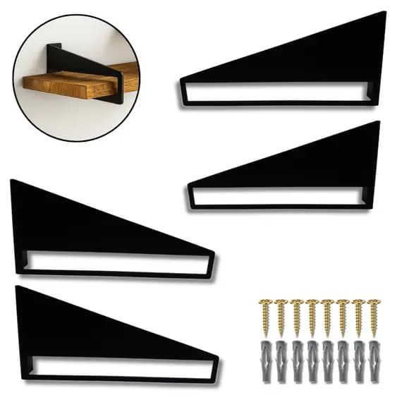 4 Suportes Vazados Design Invertido Embutido Mão Francesa Para Prateleira Fixação Robusta De Parede