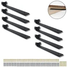 8 Suportes Mão Francesa Invisível 30cm Aço Reforçado Estrutura Moderno Cantoneira Para Prateleira