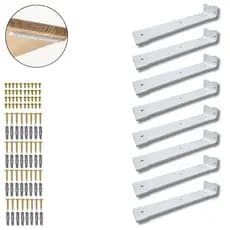 8 Suportes De Parede Largo 30cm Mão Francesa Prateleira Suspensa Cantoneira Embutida Invisível