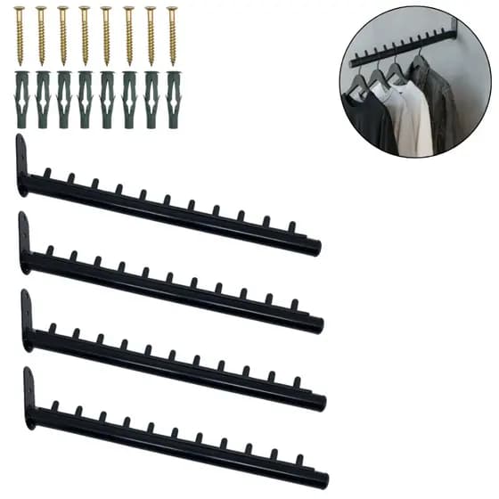 Quatro Araras 40cm Rt Inclinadas Para Loja Fixa De Parede