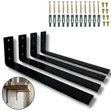 Quatro Suportes Mão Francesa 40cm Design Em L Moderno Fixo De Parede Aço Robusto Para Prateleira