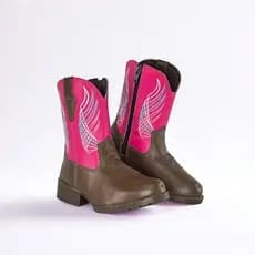 Bota Texana Infantil Couro Rodeio Country Cano Alto