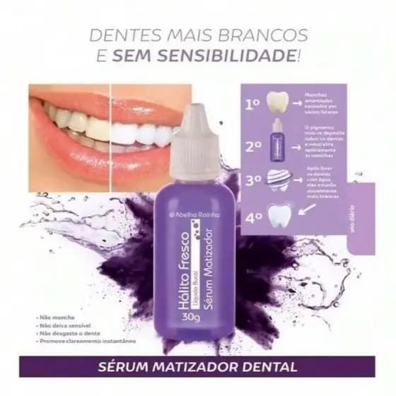 Sérum Matizador Dental 30gr Hálito Fresco e Dentes Mais Brancos