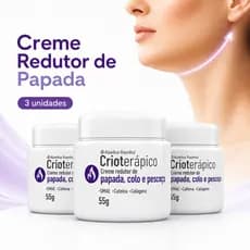 Kit 3 Creme Para Papada Colo E Pescoço 55g Crioterápico DMAE Cafeína Colágeno Firmeza Contorno