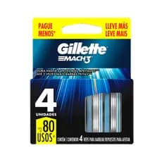 Gillette MACH3 Refil 4 Refis de lâminas (Escolha a quantidade)