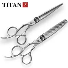 TITAN Profissional Corte De Barbeiro Tesoura De Cabo Esquerdo Cabelo Desbaste