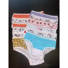 Ki 12 Calcinha Infantil em Malha 100% Algodão, com Forro, Estampas Variadas. - 1 a 9 anos
