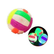 Brinquedo Para Cães Bola Vôlei LED Com Espinho e Som - Mordedor Para Cachorro Com LED E Apito