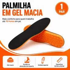 Palmilha Ortopédica em Gel Anti Impacto Confortável