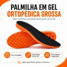 Palmilha em Gel Ortopédica Grossa para Dores nos Pés Esporão