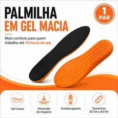 Palmilha Ortopédica em Gel PU para Sapatos Tênis e Chuteiras