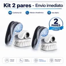 Kit 2 Pares de Palmilhas 4D Nuvem Ortopédica Alto Conforto
