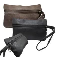 Bolsa de Mão BOLMC Couro Sintético com 19x12 cm Porta Chaves Celular Fashion Pratica