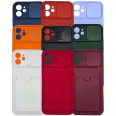 Capa Porta Cartão CPCIP12 Capinha Case Iphone 12 Apple Protetor de Camera Resistente Cores Diversas
