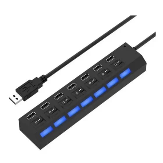 Hub Usb 7 Portas Chave Seletora 2.0 Extensor High Speed Hd