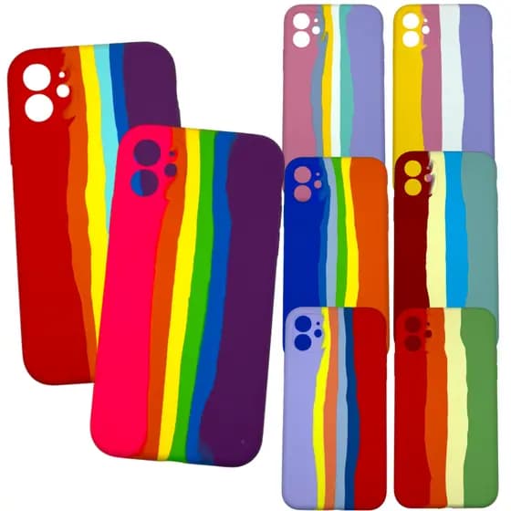 Capinha Capa para Iphone 11 Case Multicolorida Mix de Cores Vibrantes com Efeito Degrade para Apple IOS