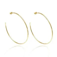 Argola Banho de Ouro 18k com Tarraxa Fina e Lisa (6cm)