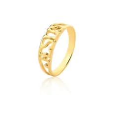 Anel Banho de Ouro 18K com Detalhe Jesus