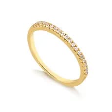 Anel Banho de Ouro 18K Fino com Micro Zircônias
