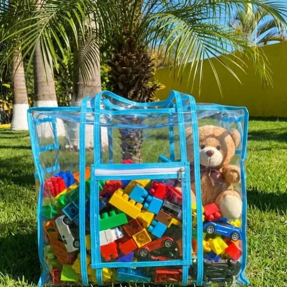 Bolsa Transparente 100% PVC/Piscina/Praia/Enfermagem/Jumbo/Multiuso