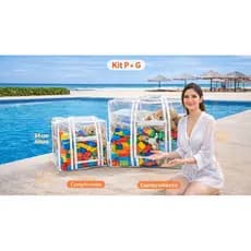 Bolsa Transparente 100% PVC/Piscina/Praia/Enfermagem/Jumbo/Multiuso