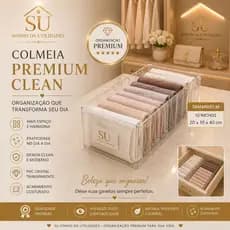 Colmeia Premium Clean M Transparente Organizador de Gaveta PVC Cristal 10 Nichos