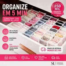 Kit 10 Colmeias Organizadoras Transparente Branca P Gavetas | Organize em 5 Min | SU Sonho