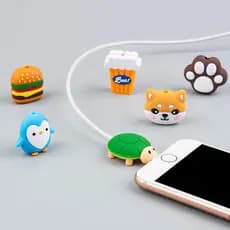 15 reais/4 peças Carregador De Cabo USB Protetor Vários Modelos De Animais De Estimação