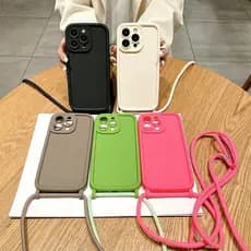 Capa protetora para telefone Lanyard Phone Adequada para iPhone 15 14 13 12 11 PLUS ProMax com corda Diagonal resistente