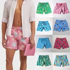 Shorts de Praia de Secagem Rápida Elásticos Turtle Floral para Homens, Shorts Casuais para Casa