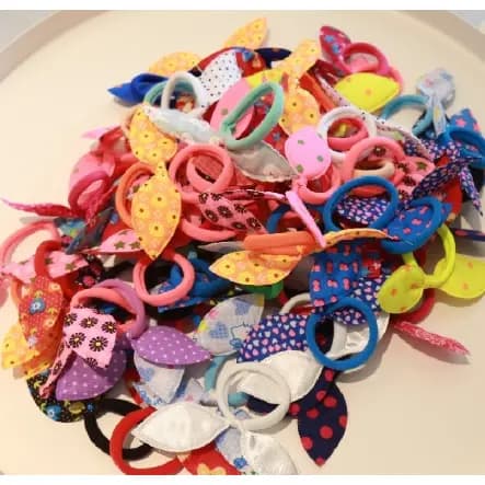 Kit 12-24-48 Unidades xuxinha /Rabicó de cabelo Elásticos Schrunchies Infantil e Adulto Cores Sortidas Amarrador de Cabelo
