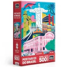 QUEBRA CABEÇA NANO BRASIL MONUMENTOS POSTAIS DO MUNDO 500 PEÇAS PEQUENAS TOYSTER PUZZLE TURÍSTICO