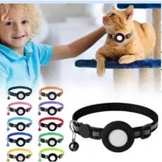 Coleira Para Gatos Com Suporte AirTag • Ajustável • Antiperda • Várias Cores • Material Confortável e Seguro