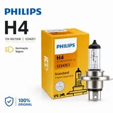 Lampada Farol H4 Halógena Comum Philips 12v 55/60w Standard