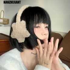 NANZHIJIANT Y2k Star Earmuffs , Protetores De Orelha De Pelúcia De Inverno De Cor Sólida À Prova De Frio Fofos Para Mulh