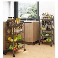 Fruteira Organizador Carrinho Estante 3/4 Andar Prateleiras ferro Multiuso Com Rodinha artigos de cozinha decoração