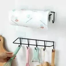 Suporte de Metal Parede Toalha Alumínio Filme Cozinha Banheiro Adesivo