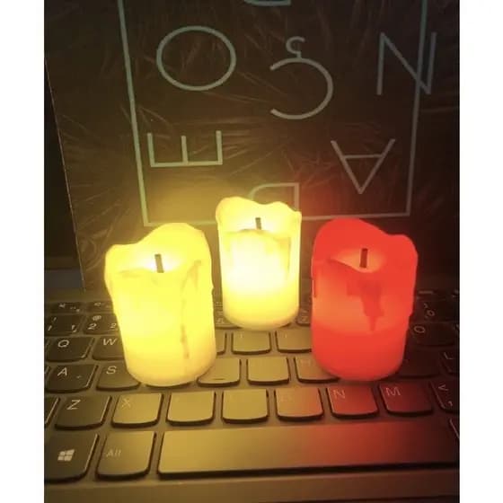 Kit 12 Velas Eletrônicas Artificiais Decorativa De Led enfeite de natal