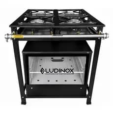 Fogão Industrial 4 Bocas Com Forno 120L Alta Pressão Ludinox (NÃO INCLUSO FORNO - COMPRE SEPARADO)