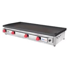 Chapa de Hamburguer Lanche Profissional A Gas 100x50 com 5mm Espessura e 4 queimadores Chapeira Robust Pratic Metal