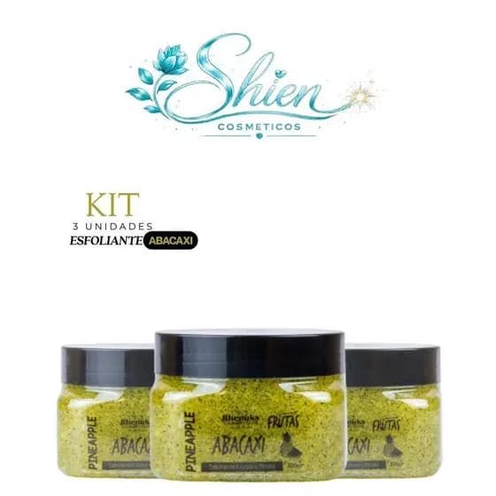 Kit 3 Esfoliante Frutas Corpo E Rosto Abacaxi 300G Rhenuks (Afilhado)
