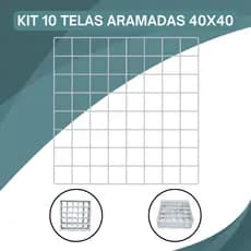 Kit 10 Telas Modulares De Aço 40x40 Para Closet Estante E Pet Oferta Relampago