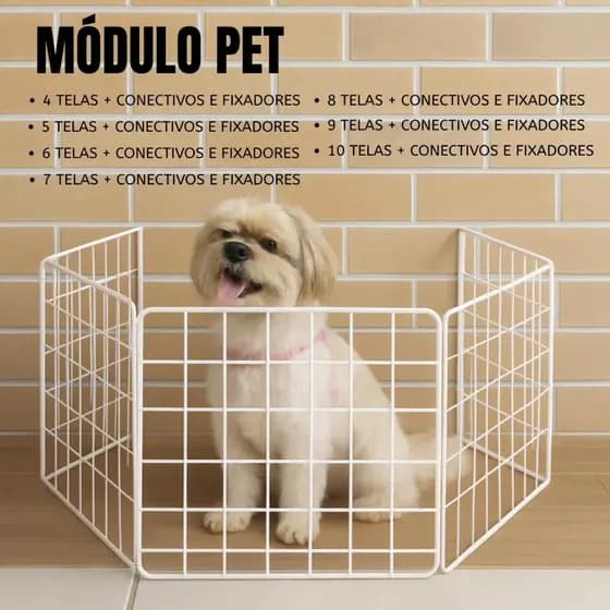 Módulo Pet Modular 30x30 Estrutura Reforçada Preto/Branco Ideal para Cachorro e Gato