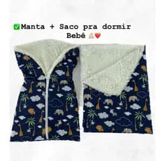 Kit Saco para dormir Bebê + Manta Sherpa 100%algodão